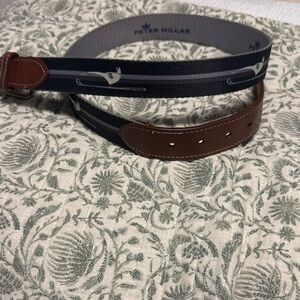 Men’s Peter Millar Navy Blue belt size 34 - Ozark National logo
